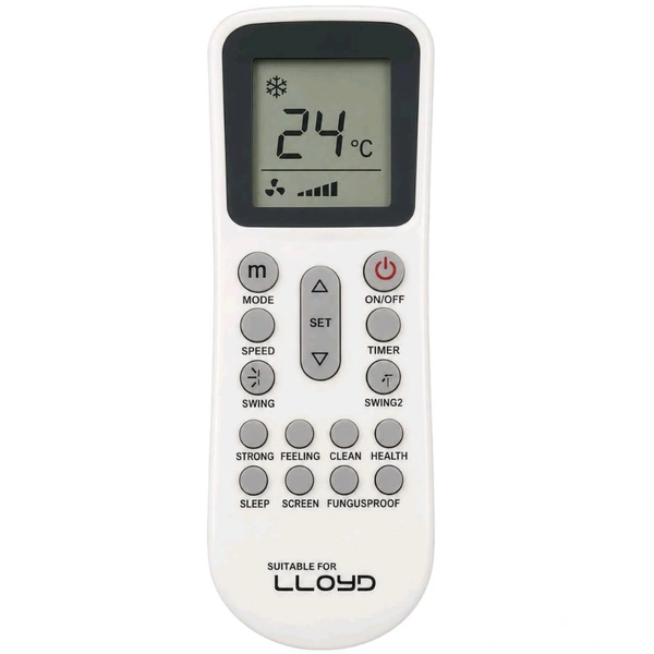 VEV LLOYD AC Remote Compatible for AC-125 LLOYD AC Remote (WHITE)