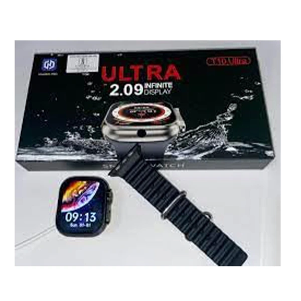 ULTRA T10 Ultra Smartwatch 2.09" inch Big Infinite Display Sleek Design Metal Body with 53mm Real Screws Calling Wireless Charging with Activity Tracker Compatible with All 3G/4G/5G Android (Black) - Black