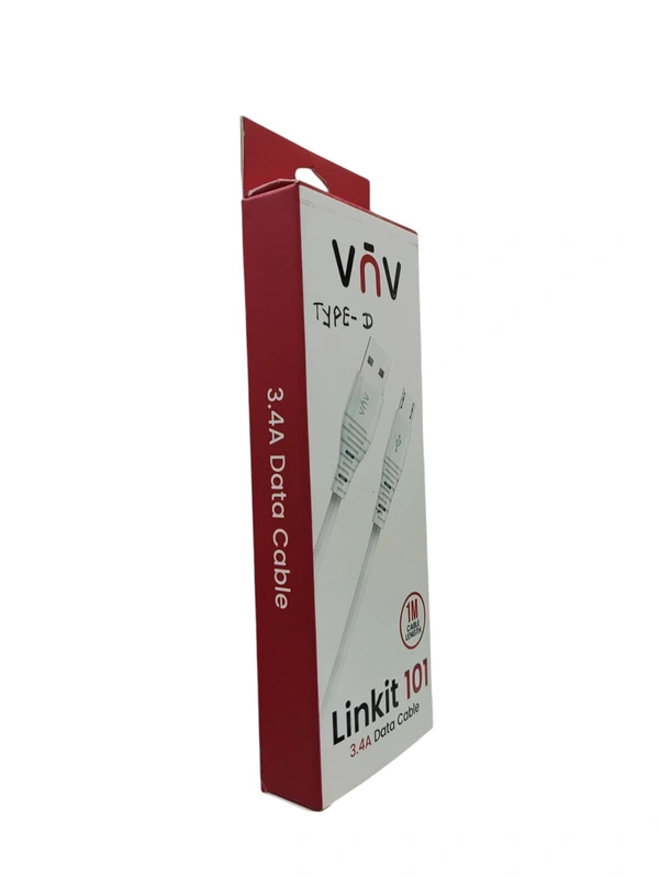 VNV Linkit 101 (3.4) Data Cable Type-D 1M Cable Length (White) - White