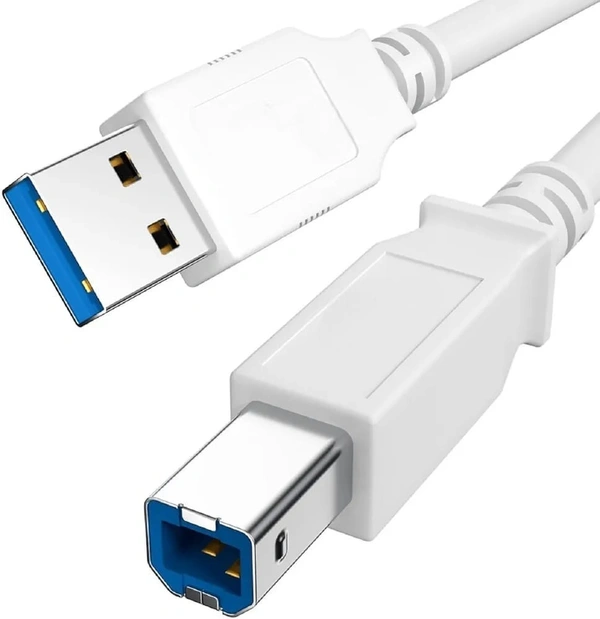 LAPCARE Lapcare Printer USB Cable 3 Meter | High-Speed Data Transfer | WIDE COMPATIBILITY | Durable Build | Easy to use | High Quality Technology (WHITE) - 3 Meter