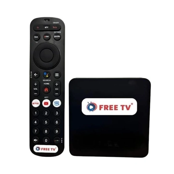 VM Pro 1 Set Top Box OTT TV Box Ultra High Definition 4K Android TV Box - Ram 2GB / Rom 16GB Free TV Entertainment (BLACK)