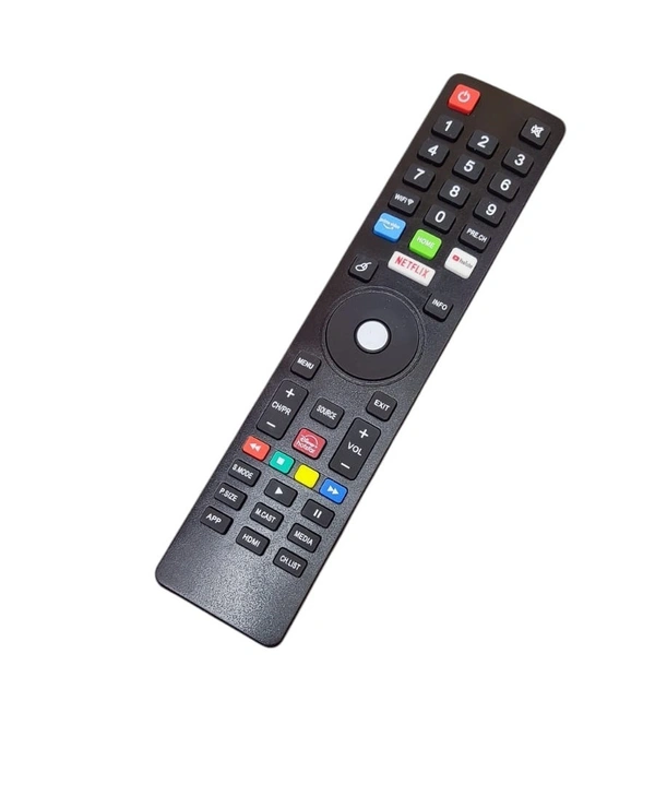 VEV Remote LED 539 Universal Remote Control For Sainyo Chinese LED Remote Non-Branded Smart TVs Remote With PrimeVideo, YouTube, Netflix Function (BLACK)