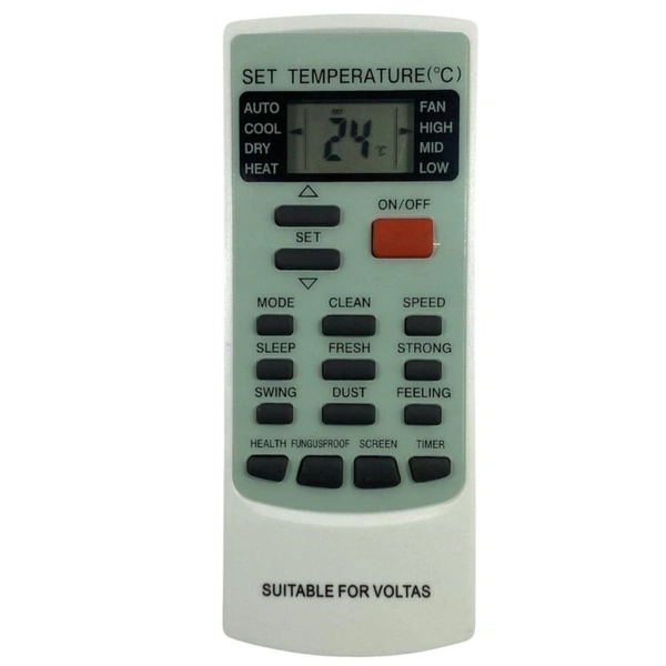 VEV Voltas AC Remote Compatible For YK-H/006E Voltas AC (WHITE)