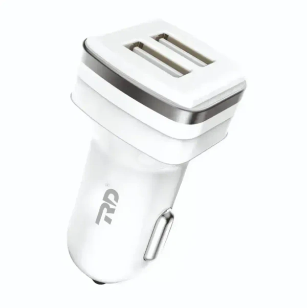 RD 3A Max Output Dual USB Car Charger With Micro USB | Adapter Compatible with Most Cars & Cellular Phones (WHITE)