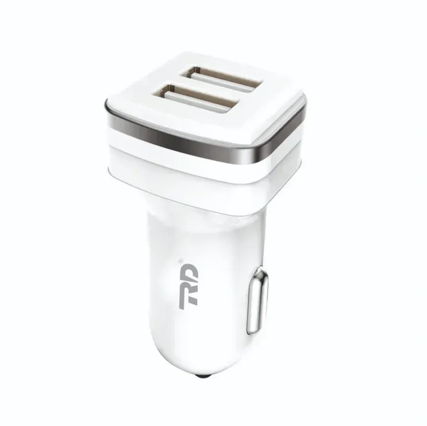 RD 3A Max Output Dual USB Car Charger With Micro USB | Adapter Compatible with Most Cars & Cellular Phones (WHITE)