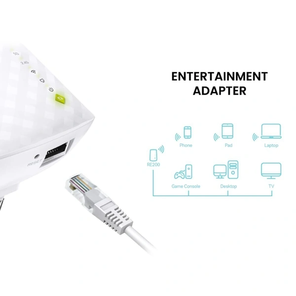 TP-LINK TP-Link AC750 Mesh Wi-Fi Range Extender (RE200) | Up to 750Mbps | Dual Band Wi-Fi Extender, Repeater, Wi-Fi Signal Booster, Access Point| Easy Set-Up | Extends Wi-Fi to Smart Home (WHITE)