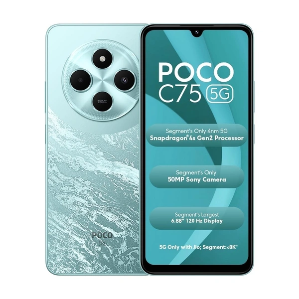 POCO Smart Phone C75 5G (Green, 64 GB) (4 GB RAM) - 4 GB, 64 GB