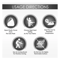 Crompton ACGEI-SD 750-WattS Automatic Electric Iron with Double Layer Non-Stick Coating (Grey)