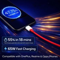 MORBI Morbi (U-10) Type-C Cable 65W Super Durable Data Cable Super Vooc Support | Quick Charge Cable Speed | Strong High Speed Cable (RED)