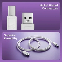 LAPCARE Lapcare Printer USB Cable 1.5 Meter | High-Speed Data Transfer | WIDE COMPATIBILITY | Durable Build | Easy to Use | High Quality Technology (WHITE) - 1.5 Meter