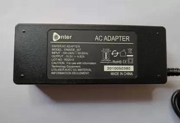 enter Enter DELL LAPTOP ADAPTER EN90DE_007 19.5V 4.62A 90 Watt Adapter (Black)