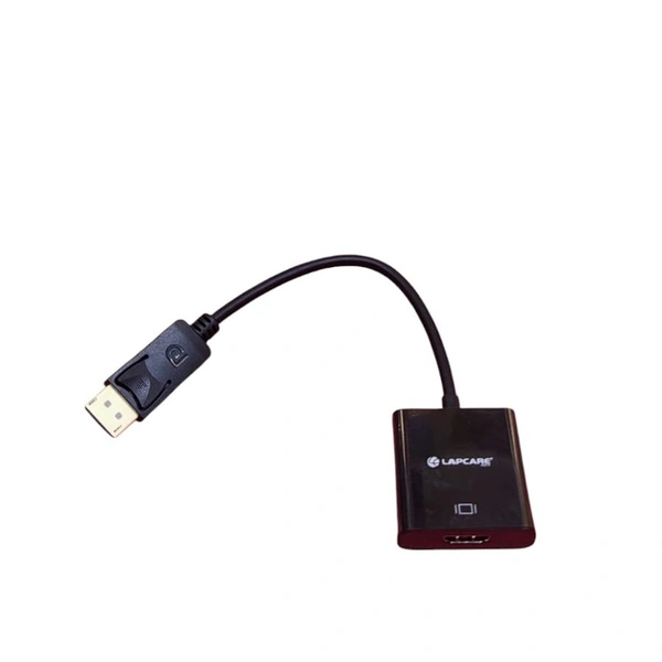 LAPCARE HDMI Adapter 0.2M DP to HDMI Converter With 20CM Cable (BLACK)