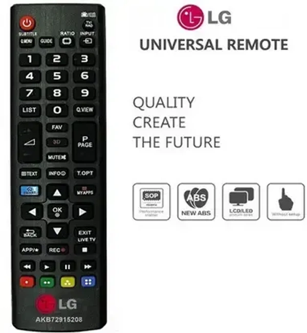VEV LG Remote Control Compatible For LG TV AKB72915208 Smart LED TV (Black)