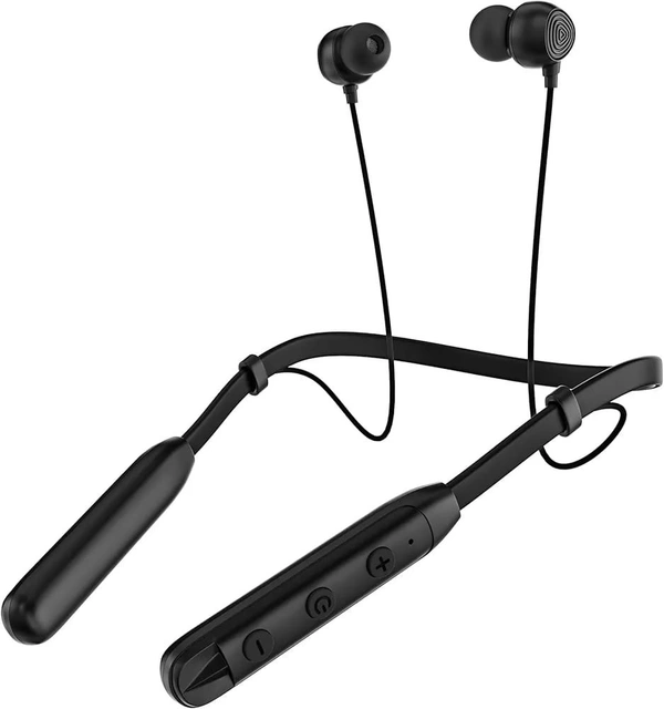 VEV Star ML-100 Wireless Neck Band Magnetic Stereo Earbunds | Upto 32 Hrs Play Time | With Type-C Charging (BLACK)