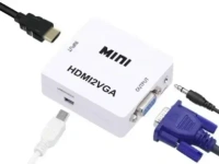 VEV Mini HDMI2VGA HD Video Converter Full HD 1080p (White)