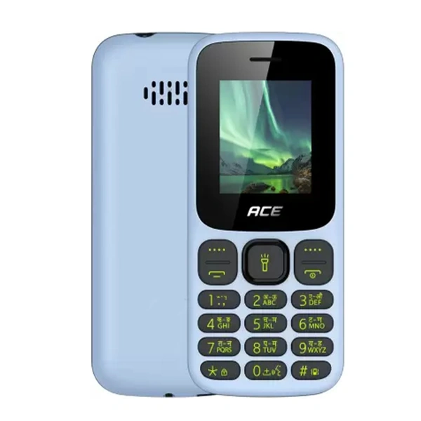 itel ACE 3 SHINE Keypad Mobile Phone | 4.5cm Bright Display | 1000mAh Battery | Wireless FM with Recording (Deep Blue) - City Blue