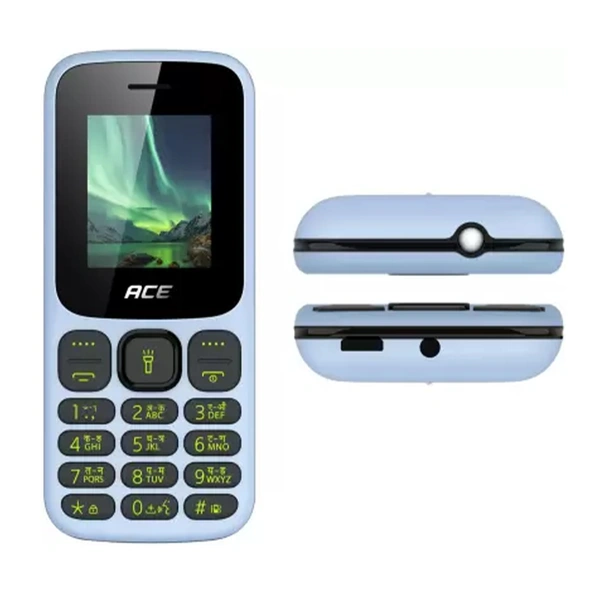 itel ACE 3 SHINE Keypad Mobile Phone | 4.5cm Bright Display | 1000mAh Battery | Wireless FM with Recording (Deep Blue) - City Blue