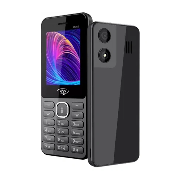 Itel itel it5262 | 2.4 inch Big Display with Premium Glass Like Back Design, 2000 mAh Battery, Auto Call Recording and Type C Charger (Black) - Black