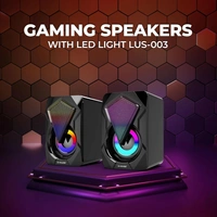 Lapcare LUS-003 USB 2.0 with LED Light | Gaming Speaker 6W 2.0 Multimedia Speaker with Aux Connectivity,USB Powered and Volume Control (Black)