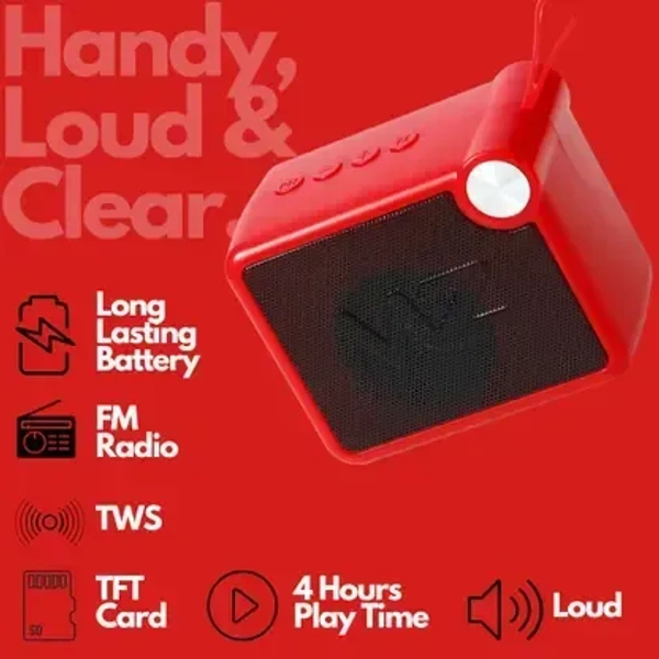 MZ M406SP (Portable Bluetooth Speaker) Dynamic Thunder Sound, 1200mAh Battery 5 W Bluetooth Speaker (Red) - Red