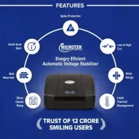 Microtek EMT 0790 Energy Efficient Automatic Voltage Stabilizer for LED TV 32", 43" (Black)