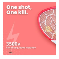 NIPPO GUARD Rechargeable Mosquito Bat | Instantly Kills Mosquitos & Other Small Flying Insects (Red)