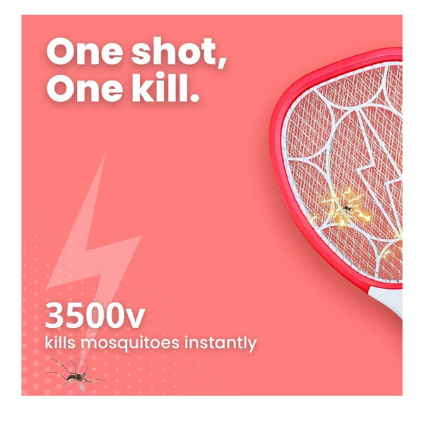 NIPPO GUARD Rechargeable Mosquito Bat | Instantly Kills Mosquitos & Other Small Flying Insects (Red)