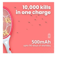 NIPPO GUARD Rechargeable Mosquito Bat | Instantly Kills Mosquitos & Other Small Flying Insects (Red)