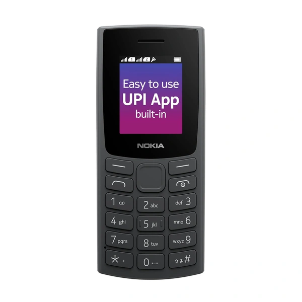 Nokia  Nokia 106 Single Sim, Keypad Phone with Built-in UPI Payments App, Long-Lasting Battery, Wireless FM Radio & MP3 Player, and MicroSD Card Slot (Charcoal)