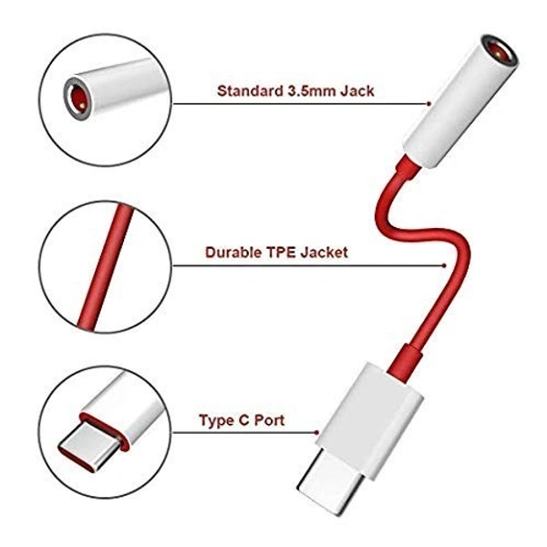 Morbi D-9 Type-C TO 3.5mm Jack Audio Converter Cable (Red)