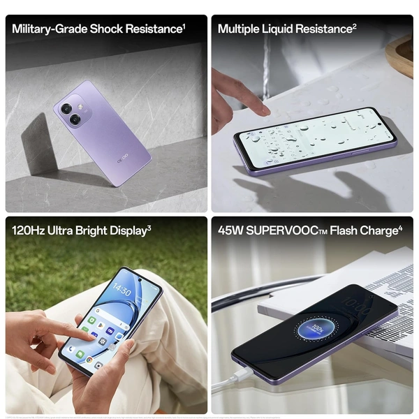 OPPO A3x 5G 4GB RAM, 128GB Storage |6.67” HD+ 120Hz Refresh Rate Screen | 45W SUPERVOOC (Sparkle Black) - Sparkle Black, 4+128