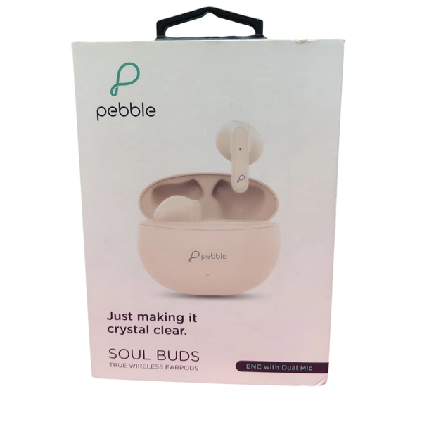Pebble SOUL BUDS True Wireless Earpods | ENC with Dual Mic | Just making it crystal clear (Peach) - Peach