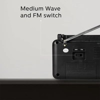Philips Tiger Audio RL191/94 with MW/FM Bands 180mW RMS Sound output Radio with Battery And External 3V DC (Black)