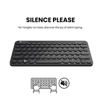 Portronics Bubble Multimedia Wireless Keyboard 2.4 GHz & Bluetooth 5.0 Connectivity, Noiseless Experience, Compact Size, Shortcut Keys Function for iOS iPad Air, Pro, Mini, Android, Windows Tablets PC Smartphone (Black)