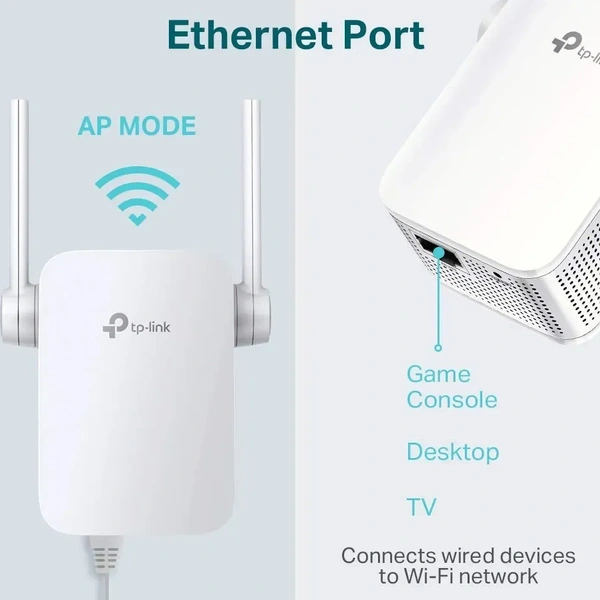 TP-LINK TP-Link TL-WA855RE N300 Mbps Single Band Universal Wireless Range Extender, Broadband/WiFi Extender with 1 Ethernet Port and 2 External Antennas, Plug and... WiFi Range Extender (White, Single Band) - White