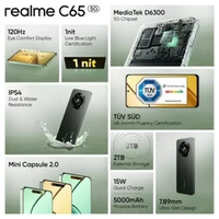 Realme C65 5G 4GB RAM | 128GB Storage (Feather Green) - Feather Green