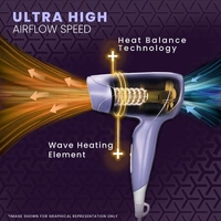 Syska HD1600 Trendsetter Hair Dryer With 1000 Watts Heat Balance Technology (Purple)