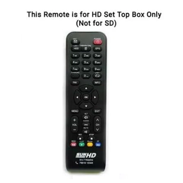VEV Sun Direct Remote Compatible for Sun Direct HD Remote Control DTH Set Top Box All LED/LCD HD TV (Black)