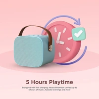 Inbase Boombox Portable Wireless Bluetooth Speaker with Wireless Karaoke Mic, 3 Voice Modes, 5 Hours Playtime; Ideal for Music, Making Announcements, Teaching in classrooms or Practice Singing (Blue)