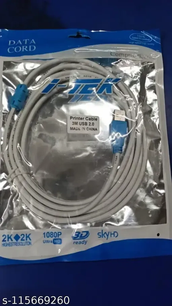 i-TEK I-TEK DATA CORD Computer Cable & Printer USB Cable (White) - White