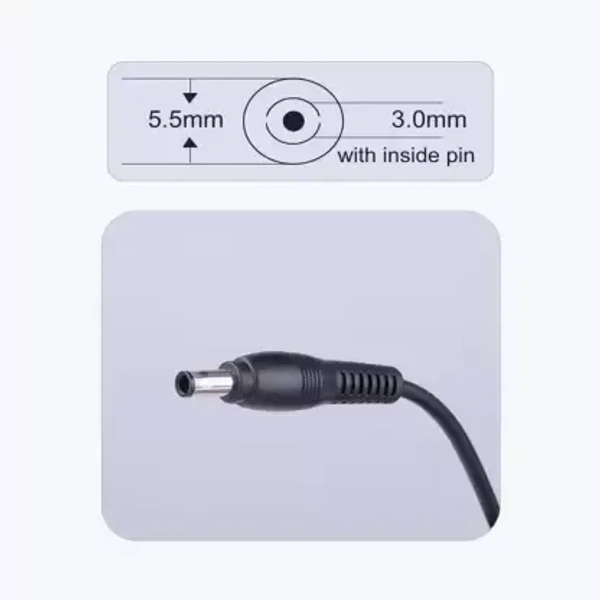 Zebronics Zeb- LA552520065L 65W Laptop Adapter 5.5x2.5mm Connector (Black)