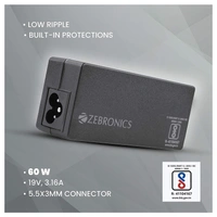 ZEBRONICS ZEB-LA745018565H 18.5V/65W Laptop adapter with 7.4 x 5mm Connector