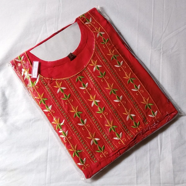 Naira Cut Embroidery Kurti - XL