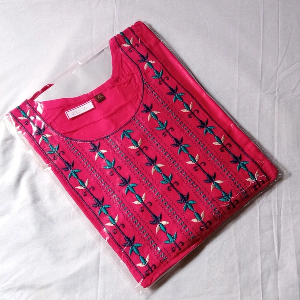 Naira Cut Embroidery Kurti - XL