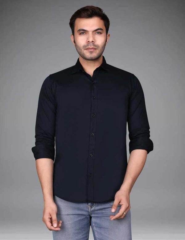 Men Regular Fit Solid Cut Away Collar Casual Shirt (SD-SH-NB)