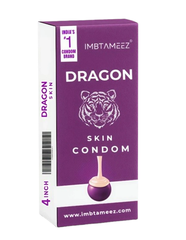 Imbtameez Dragon Silicone Condom Royal Edition | 4 Inch Reusable Dragon Skin Condom | Latex-Free, Washable Sleeve for Men