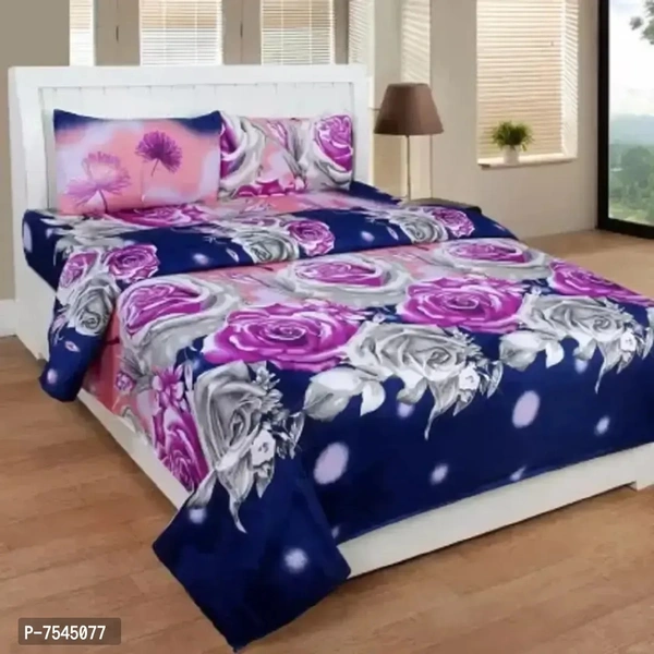 120TC 3D Double Bedsheet Sets with 2 Matching Pillow Covers Sheet Size