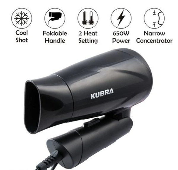 Kubra KB-113 650W foldable Hot and Cold Hair Dryer