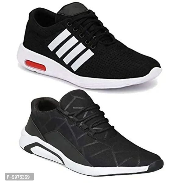 DEFLOW Combo Pack of 2 Multicolor Sports Running Shoes for Men's (Combo-(2)-100-123)