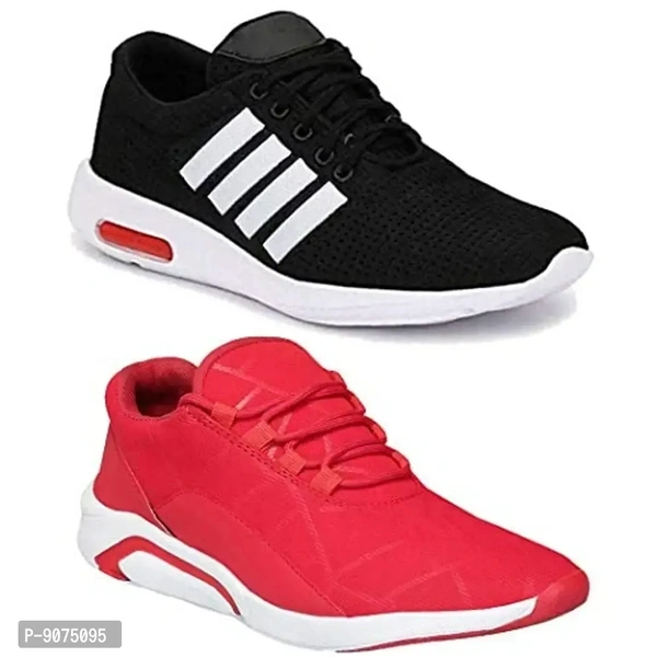 DEFLOW Combo Pack of 2 Multicolor Sports Running Shoes for Men's (Combo-(2)-104-123)